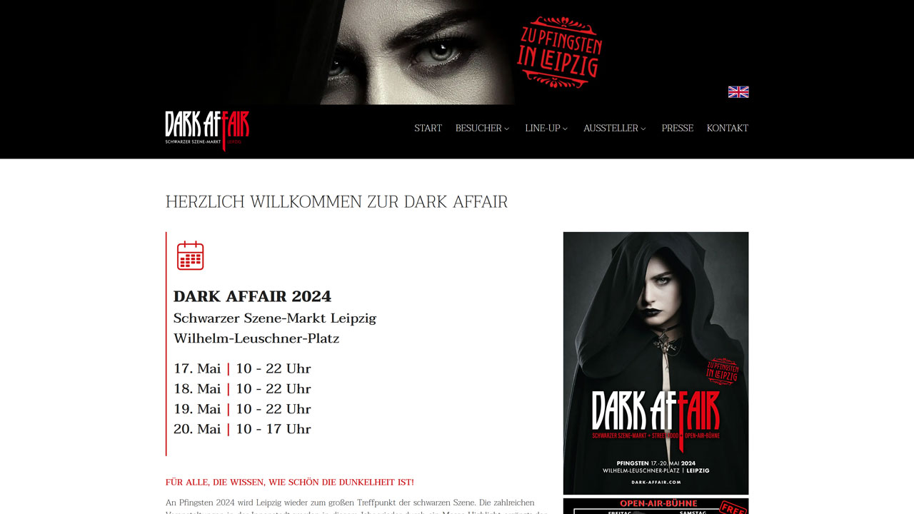 Webseite von Dark Affair Messe besuchen
